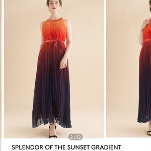💙💛❤️ Ombré Chicwish “Splendor of the Sun” Pleated Maxi ❤️💛💙